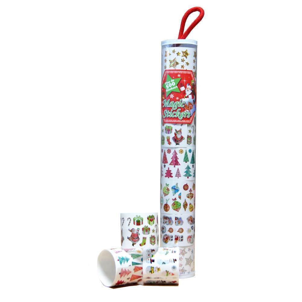 Tube de 500 stickers pour décoration de Noël