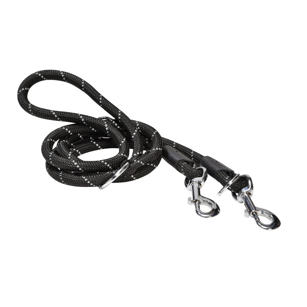 Laisse pour chien 'Walk', 3 positions, coloris noir - L.189cm