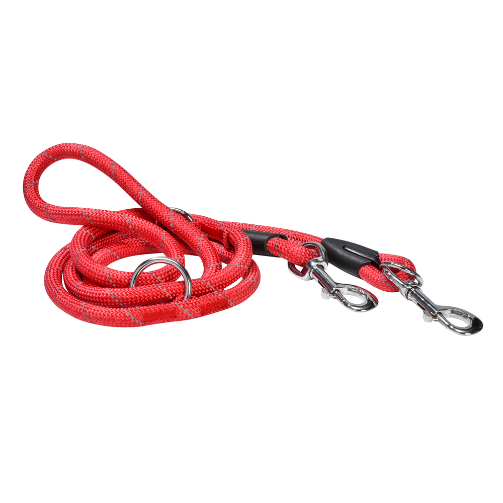 Laisse pour chien 'Walk', 3 positions, coloris rouge - L.189cm