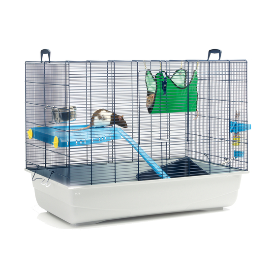 Cage rat/furet Freddy 2 bleu marine/gris 80x50x63cm