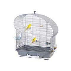 cage petit oiseau Ellipse 50 argent/gris 70x38x75cm