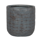 Pot Hiver D35xH35cm, gris, en fibre