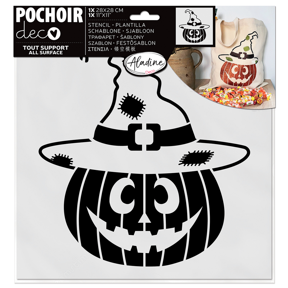 Pochoir de décoration citrouille - L.28xl.28cm