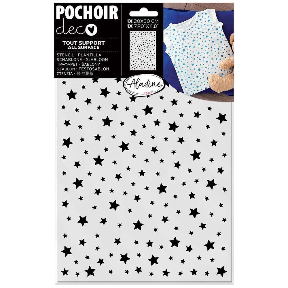 Pochoir déco tous supports étoiles