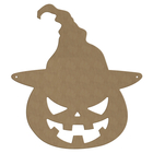 Décor Halloween en bois à customiser : Citrouille avec chapeau 