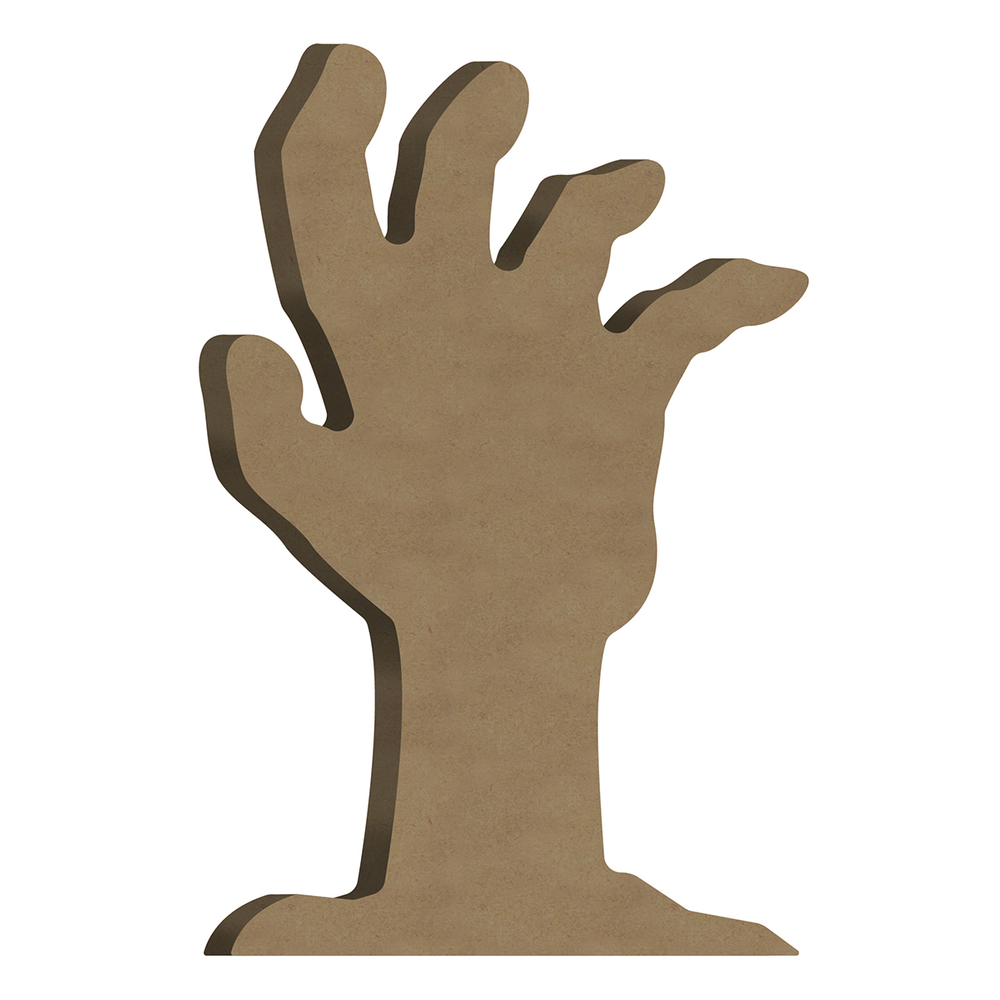 Décor Halloween en bois à customiser : fantôme avec bras en bois 10x17