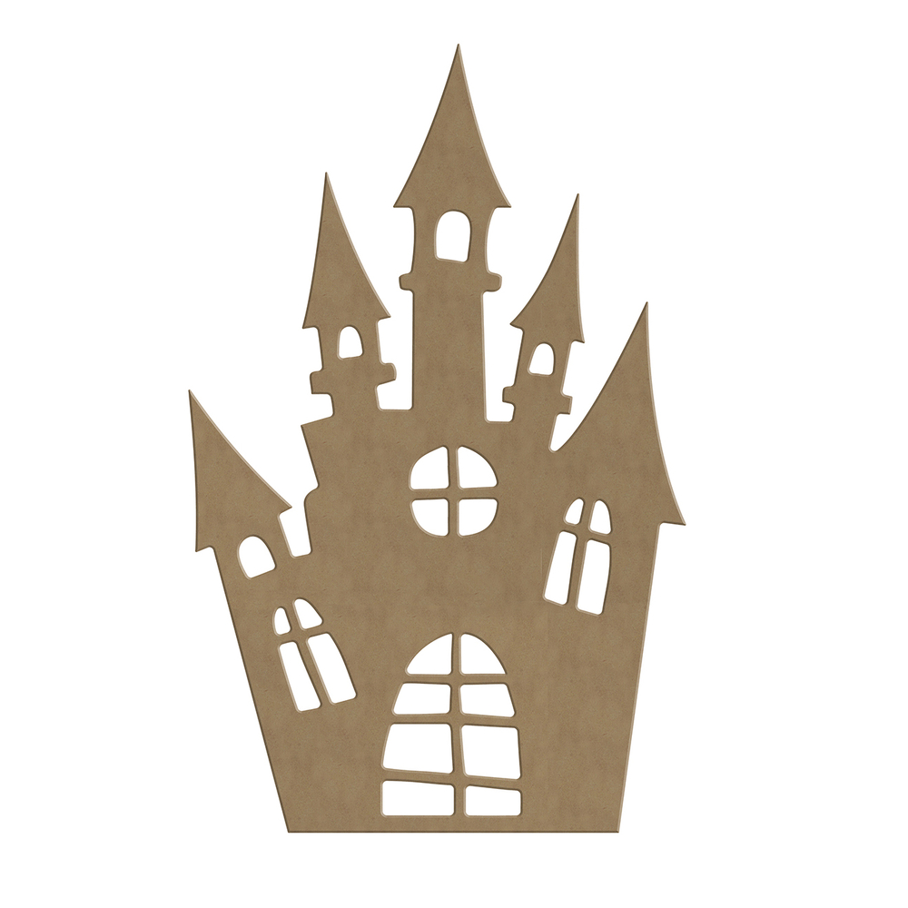 Manoir d'Halloween en bois à décorer - L.38,4xl.24,3xH.0,6cm