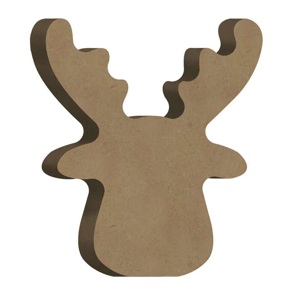 Décor Noël en bois à customiser : tête de renne