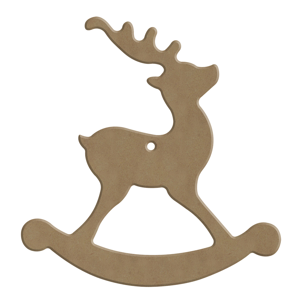 Décor noël en bois à customiser : cerf à bascule