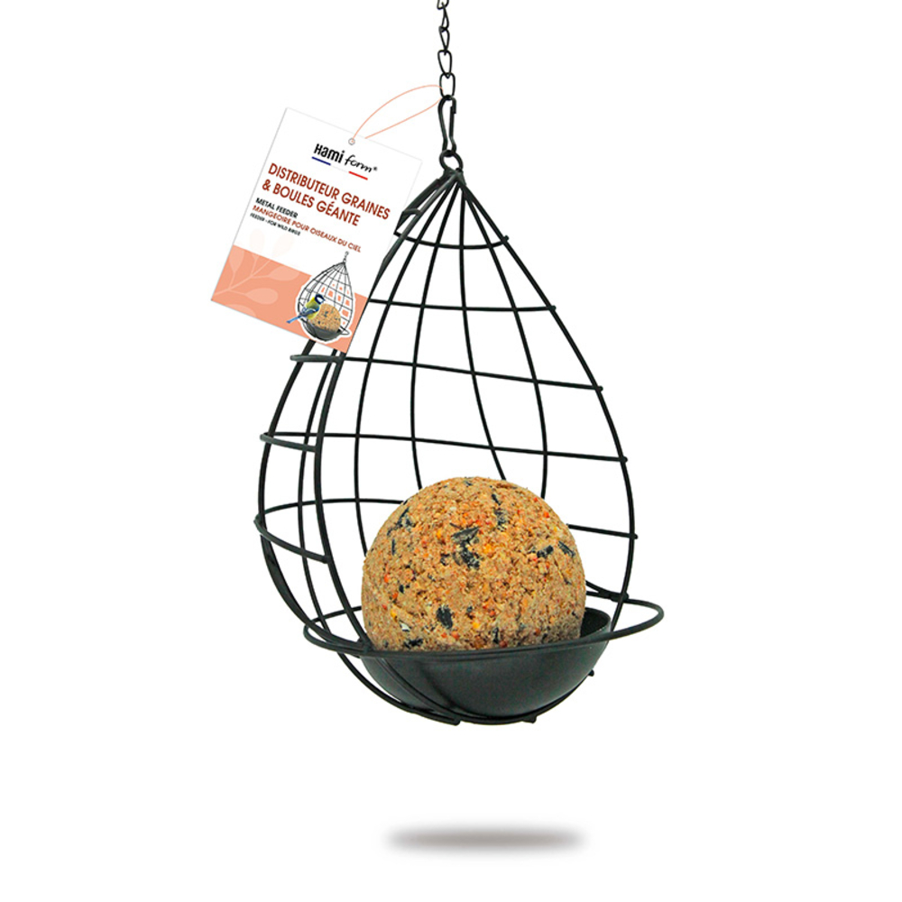 Distributeur graines et boules géante pour oiseaux du ciel