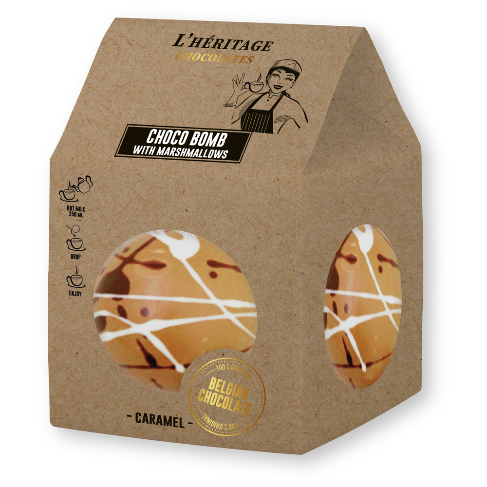 Sachet ChocoBomb au caramel pour boisson chaude 45g