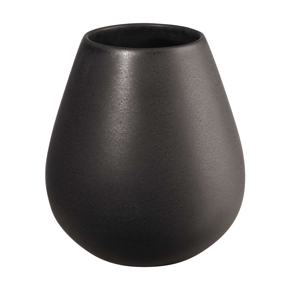 Vase Ease en céramique, coloris noir - H.18cm