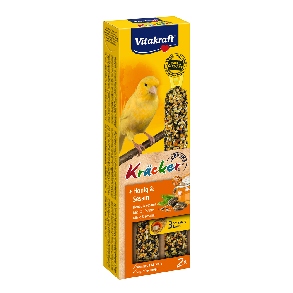 Kräcker® Miel-sésame friandise en baguette pour canaris 2 pièces