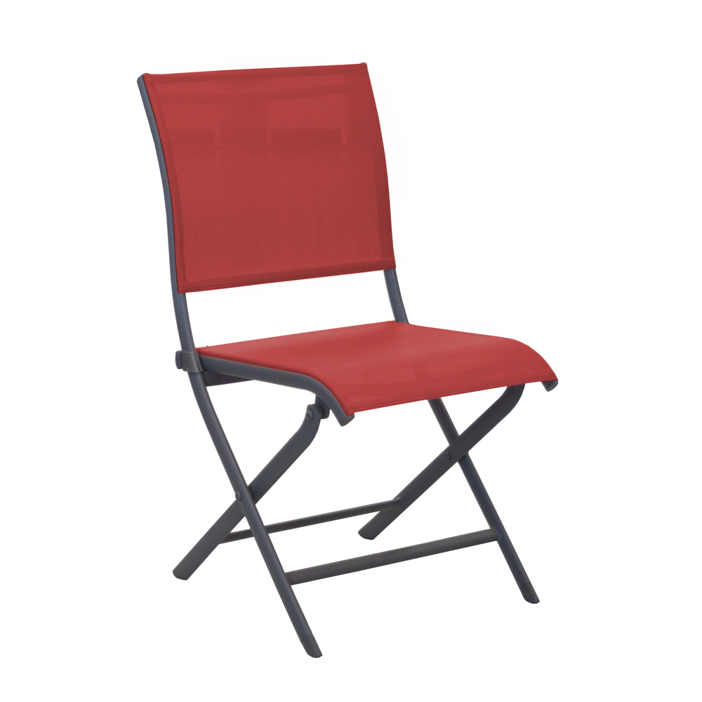 Chaise élégance pliante graphite rouge