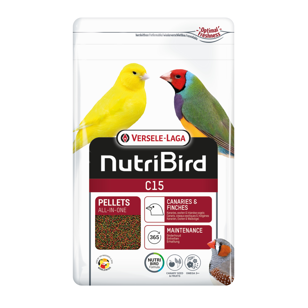 Aliment NutriBird C15 1kg - Canaris, oiseaux exotiques & indigènes