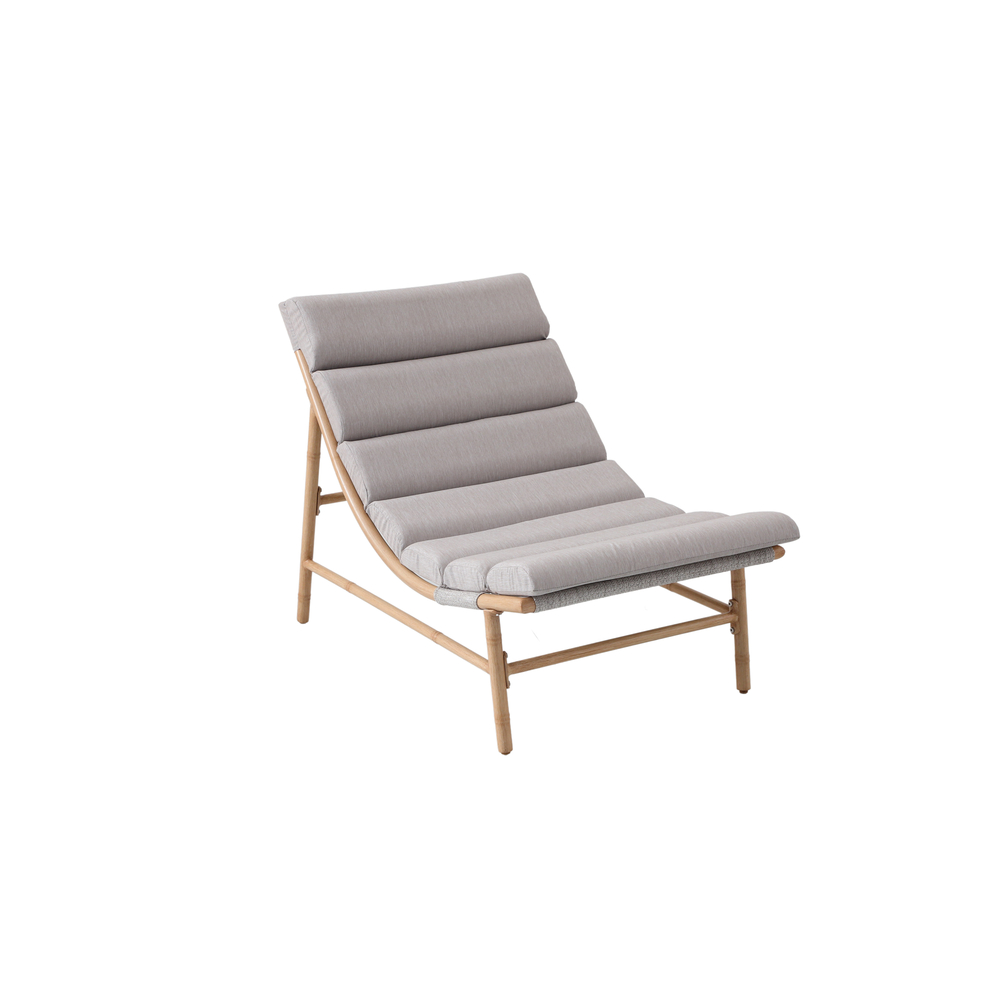 Chaise lounge AGAPE en aluminium et tissu beige - 108,5x66,5x81,5 cm