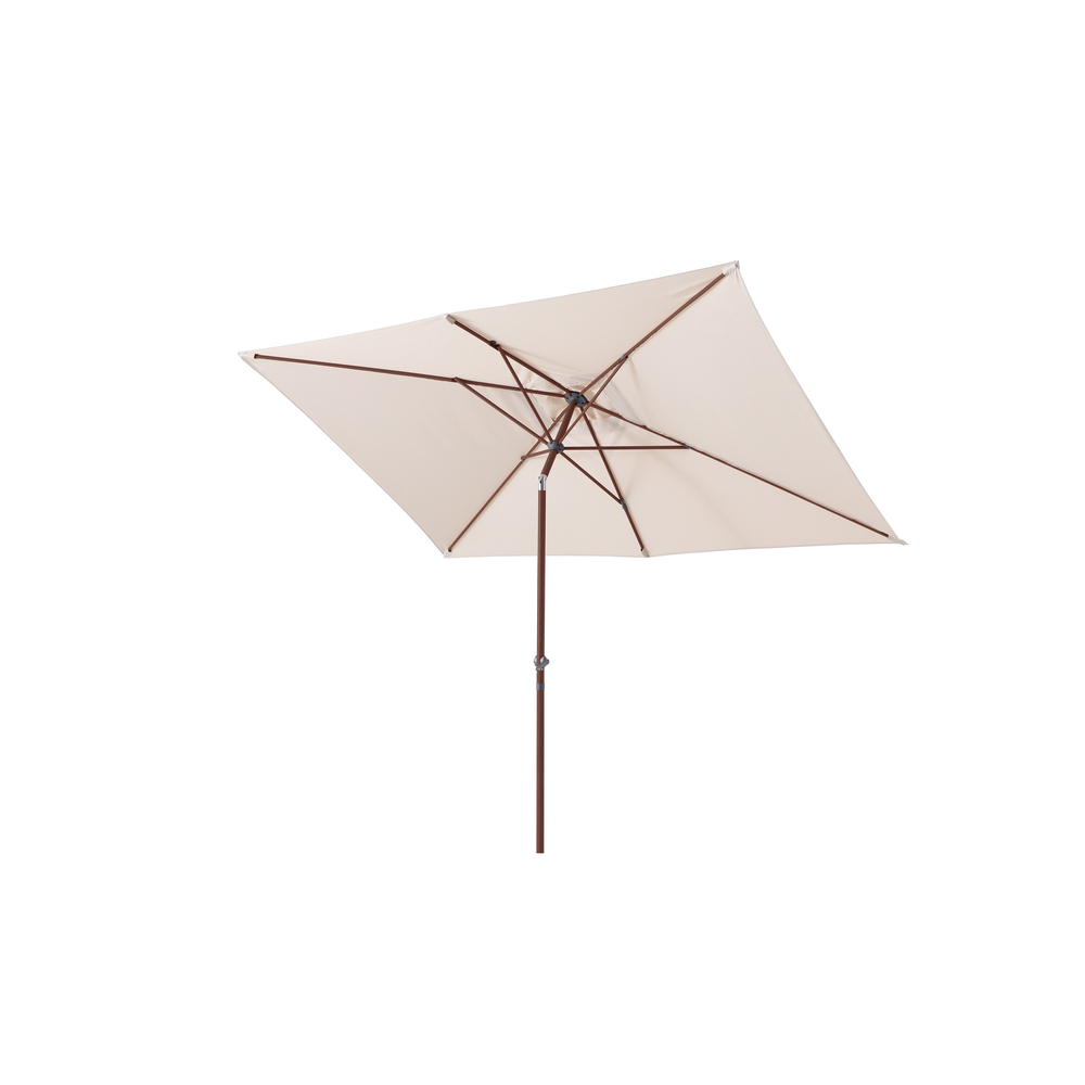 Parasol rectangulaire LEO acajou et beige chiné L.300xl.200cm