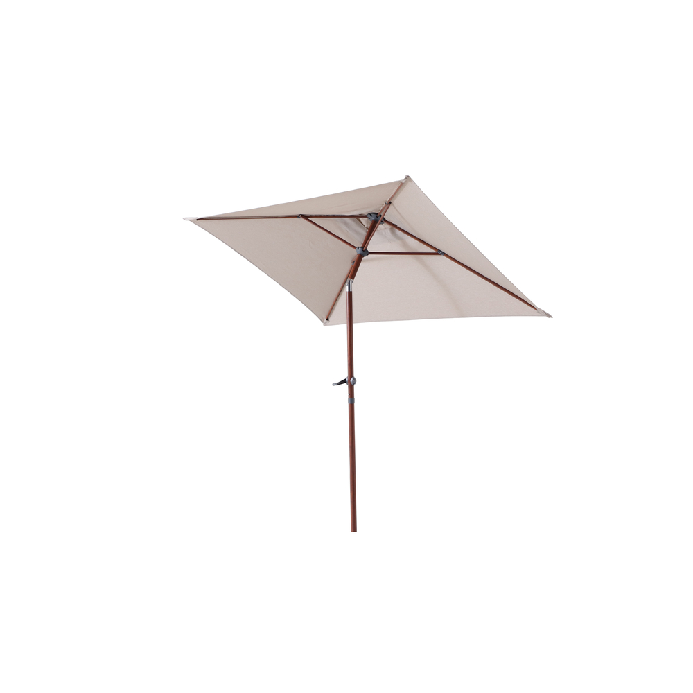 Parasol rectangulaire LEO acajou et beige chiné L.210xl.150cm