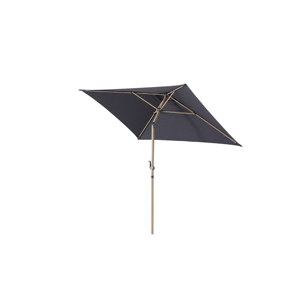Parasol rectangulaire LEO chêne et anthracite chiné L.210xl.150cm