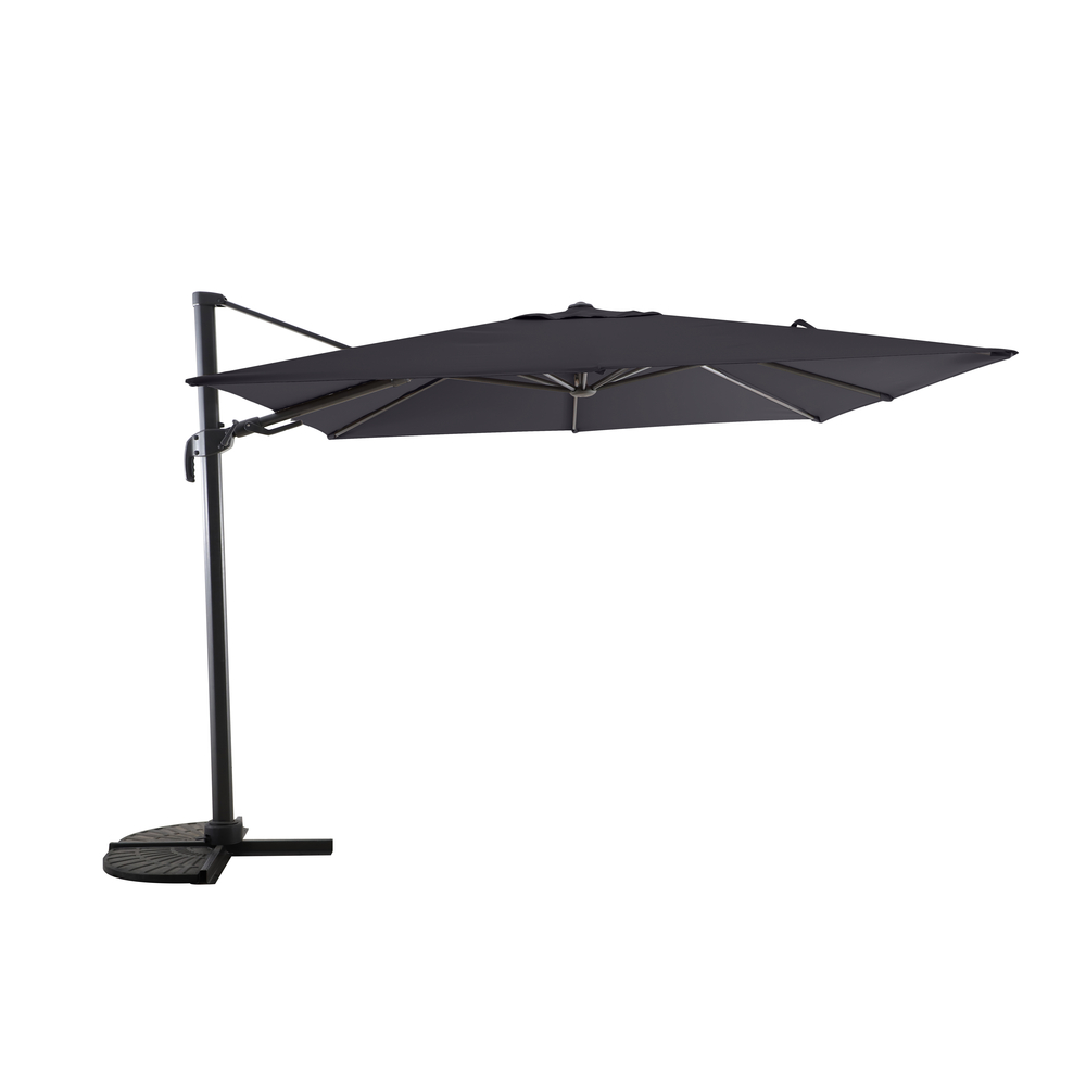 Parasol déporté HALO 300x300cm Anthracite/anthracite chiné