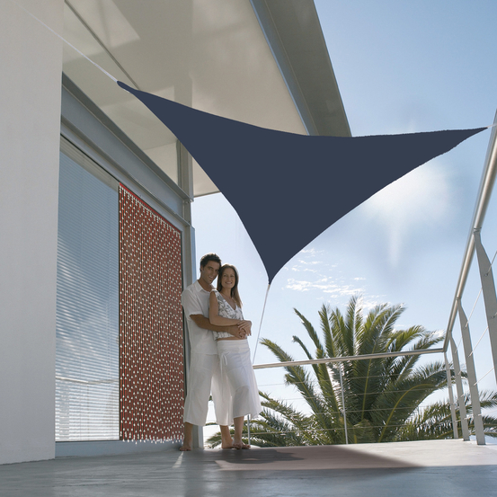 Voile d'ombrage triangulaire First 3X3cm coloris bleu gris