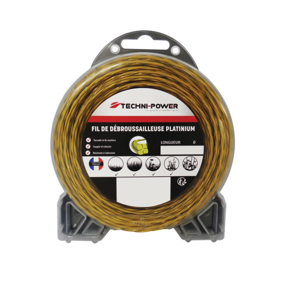Fil de debroussailleuse torsade platinium ø 1,6 mm / 15 m techni-power