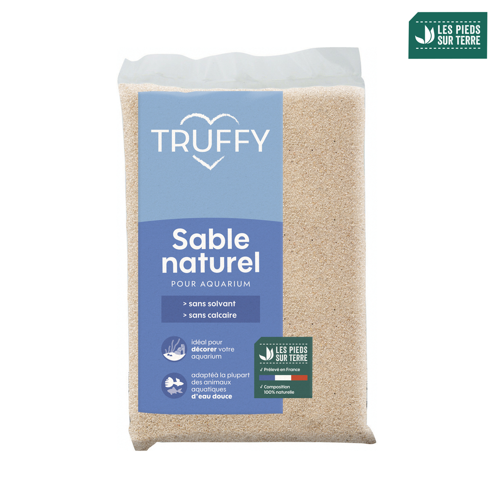 Sable naturel pour aquarium d'eau douce Truffy blanc fin 5kg