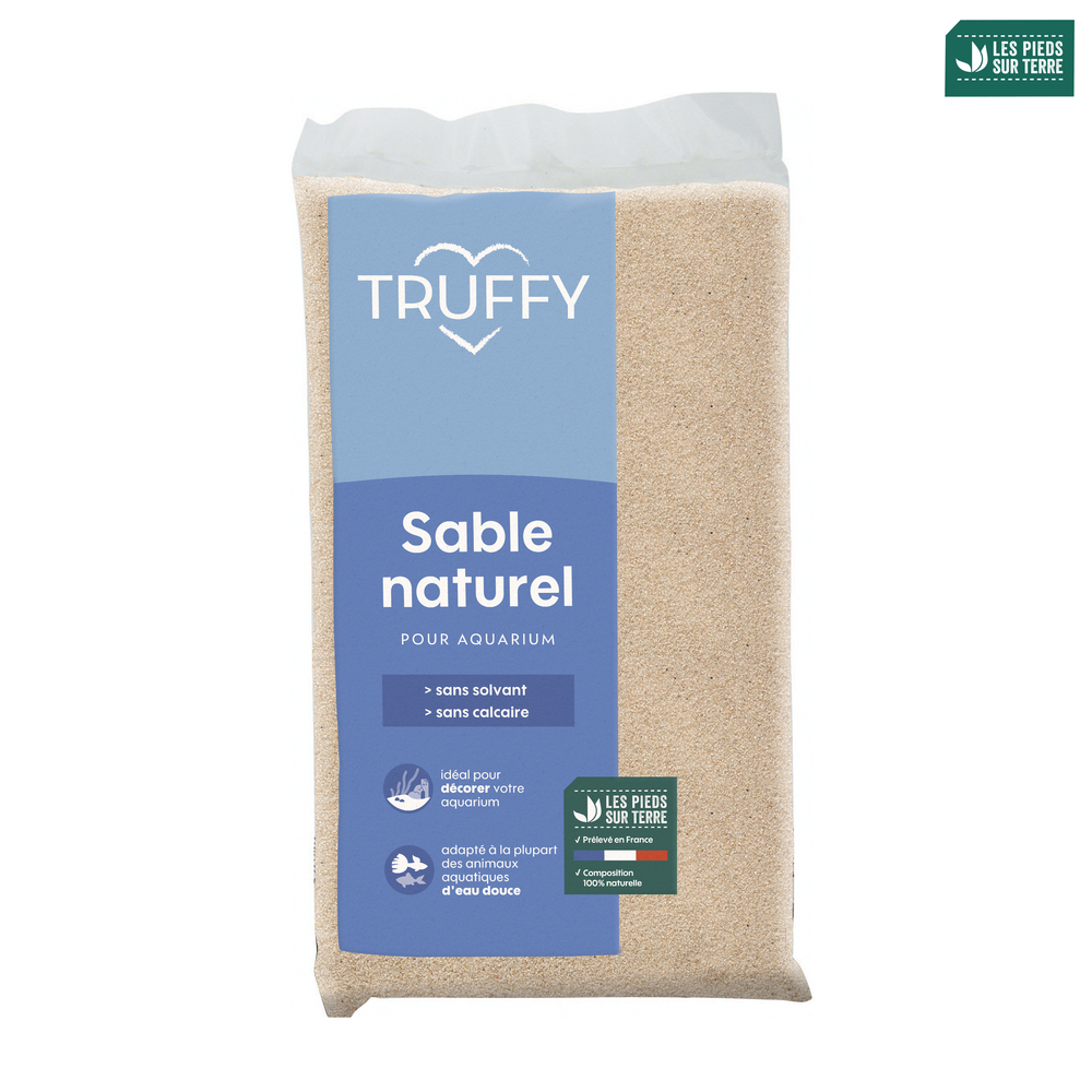 Sable naturel pour aquarium d'eau douce Truffy blanc fin 12kg