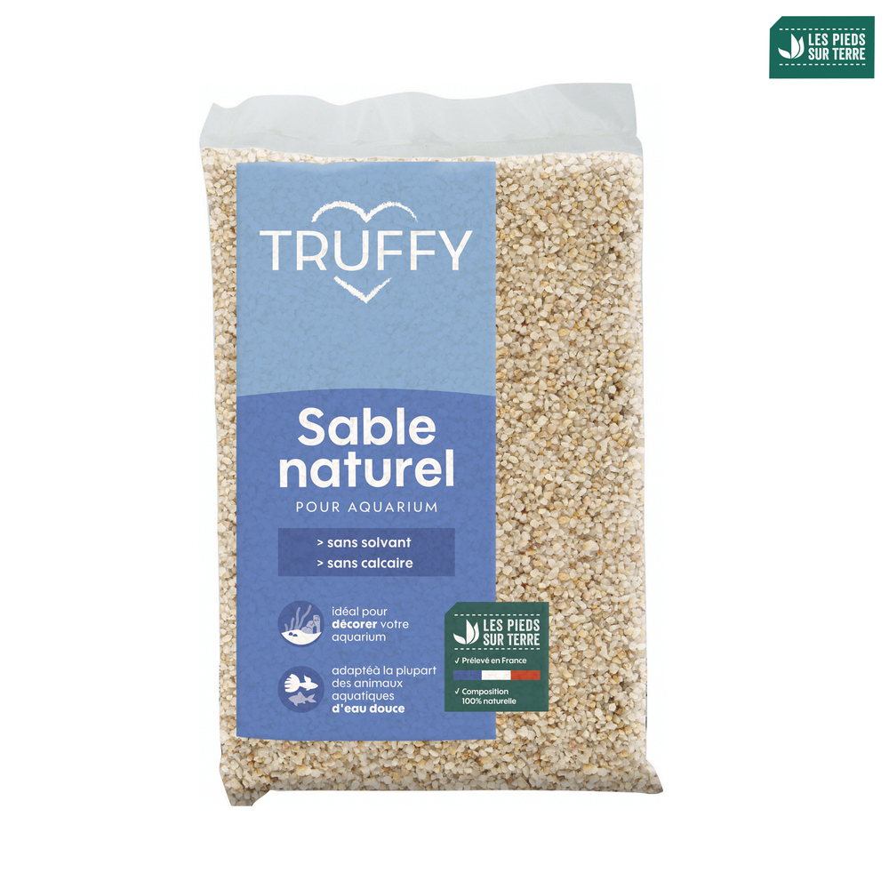 Sable naturel pour aquarium d'eau douce Truffy blanc 5kg