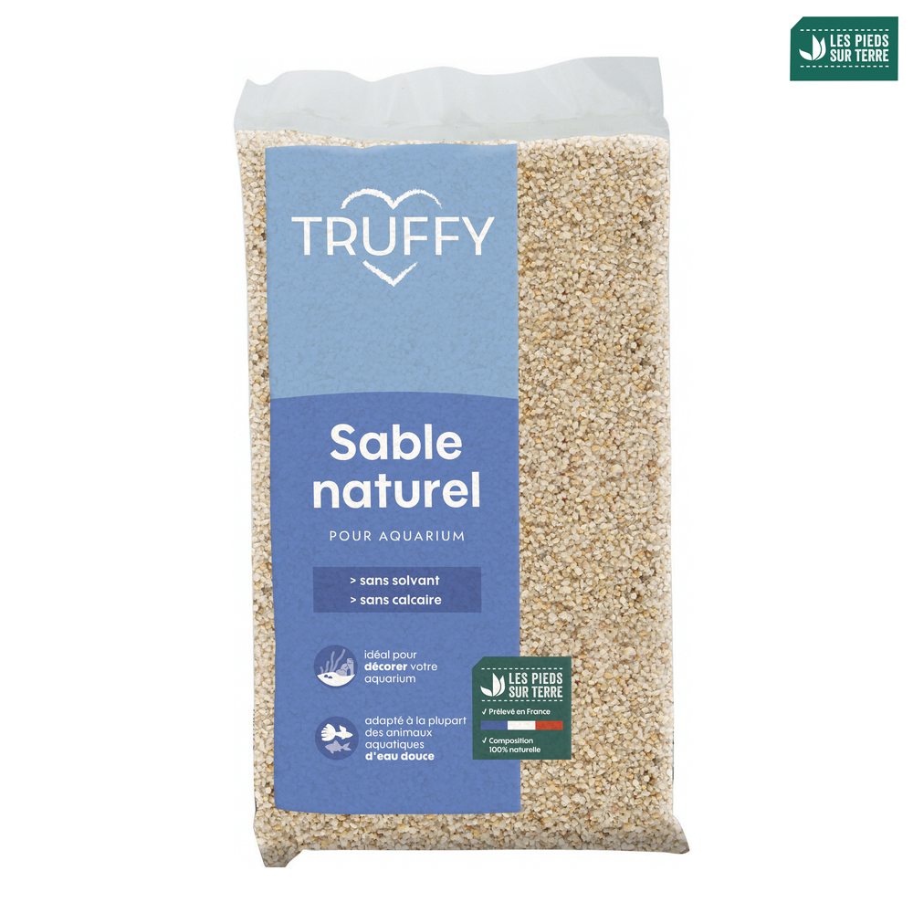 Sable naturel pour aquarium d'eau douce Truffy blanc 12kg