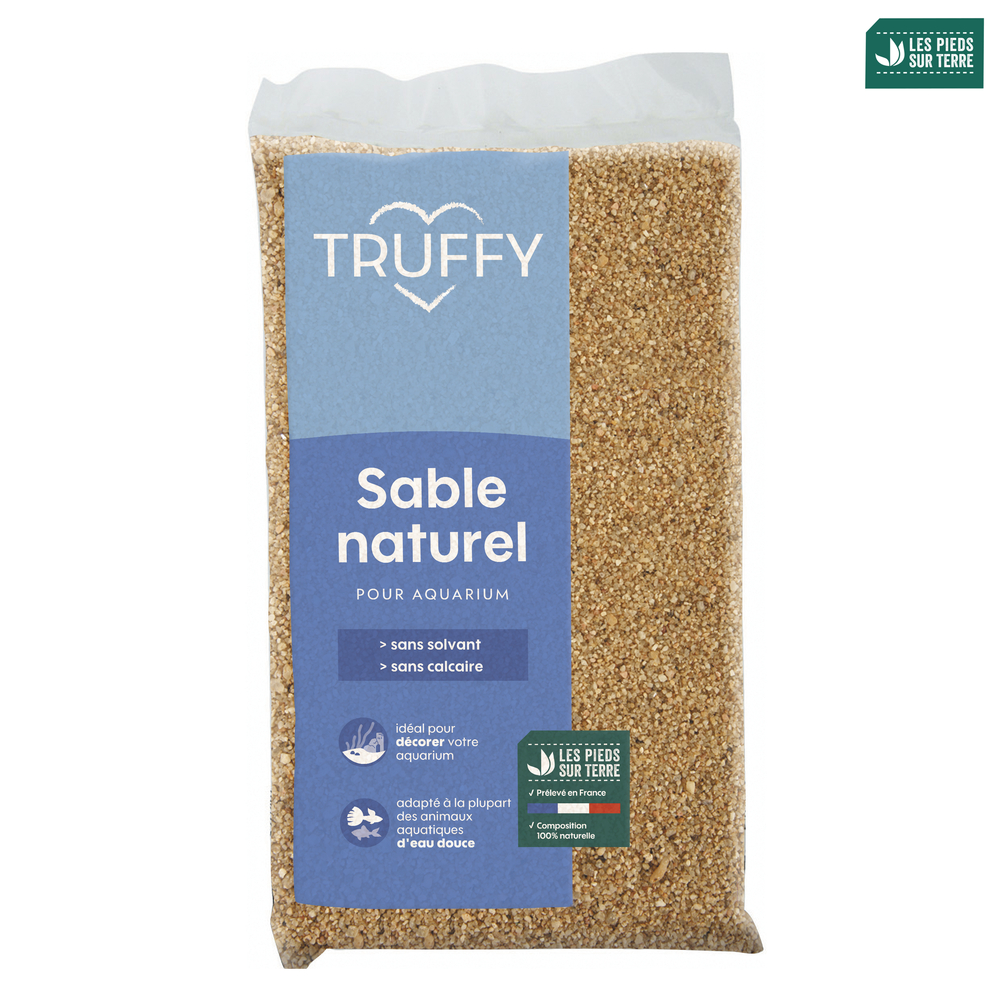 Sable naturel de rivière pour aquarium d'eau douce Truffy 12kg