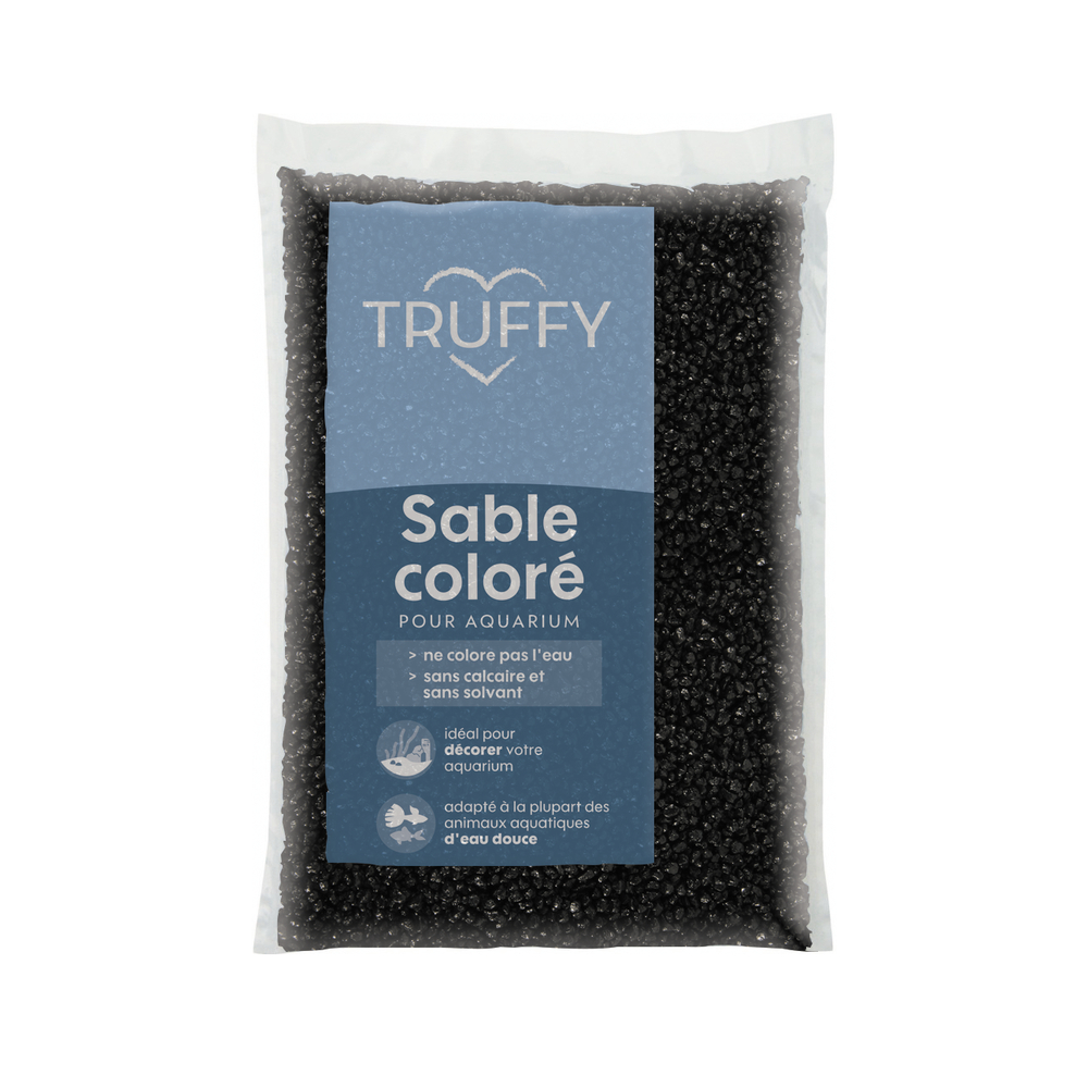 Sable coloré pour aquarium d'eau douce Truffy noir 1Kg