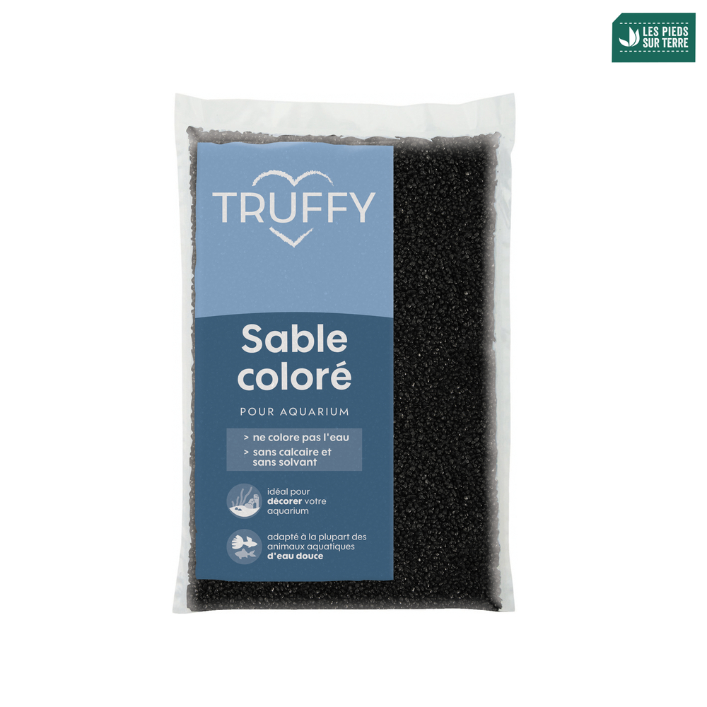 Sable coloré pour aquarium d'eau douce Truffy noir 5Kg