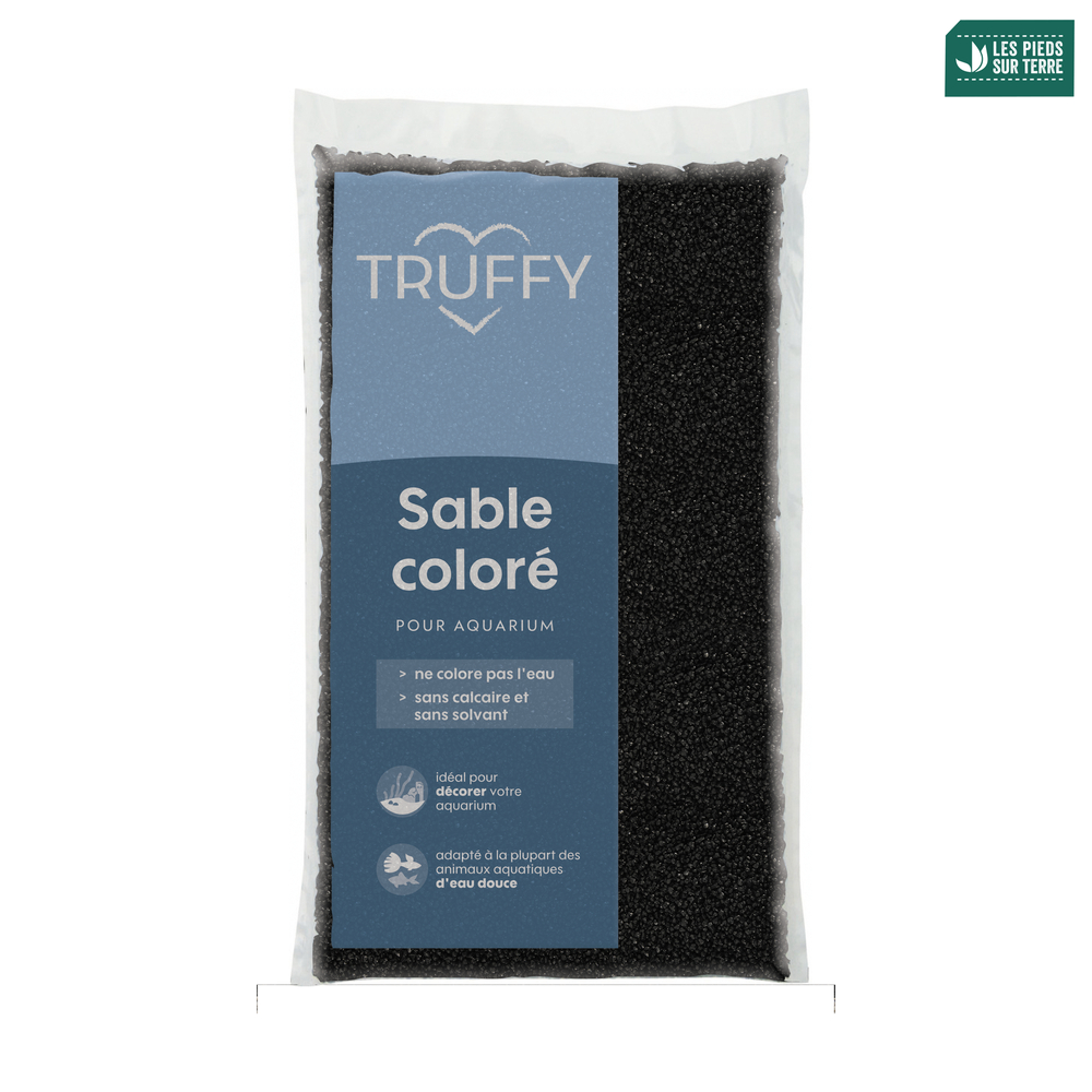 Sable coloré pour aquarium d'eau douce Truffy noir 12Kg
