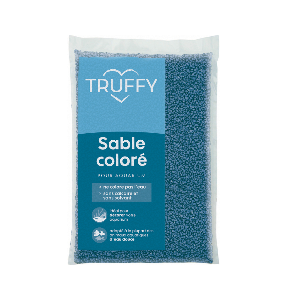 Sable coloré pour aquarium d'eau douce Truffy bleu 5Kg