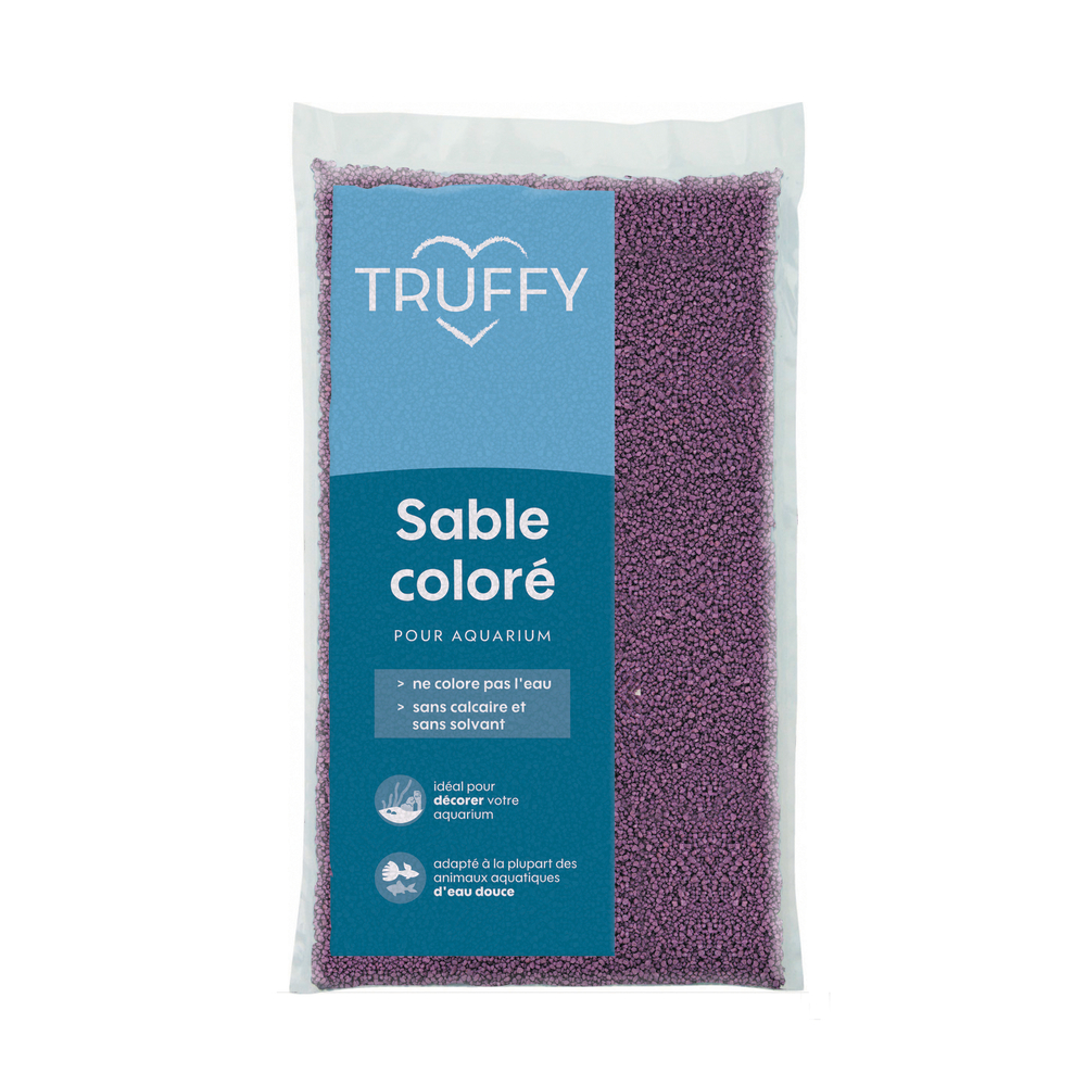 Sable coloré pour aquarium d'eau douce Truffy violet 12Kg
