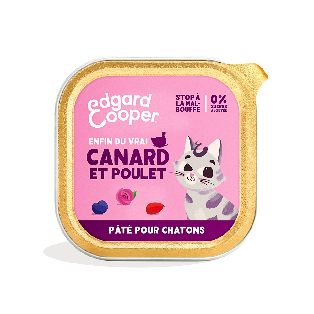Pâté canard et poulet pour chatons  85g