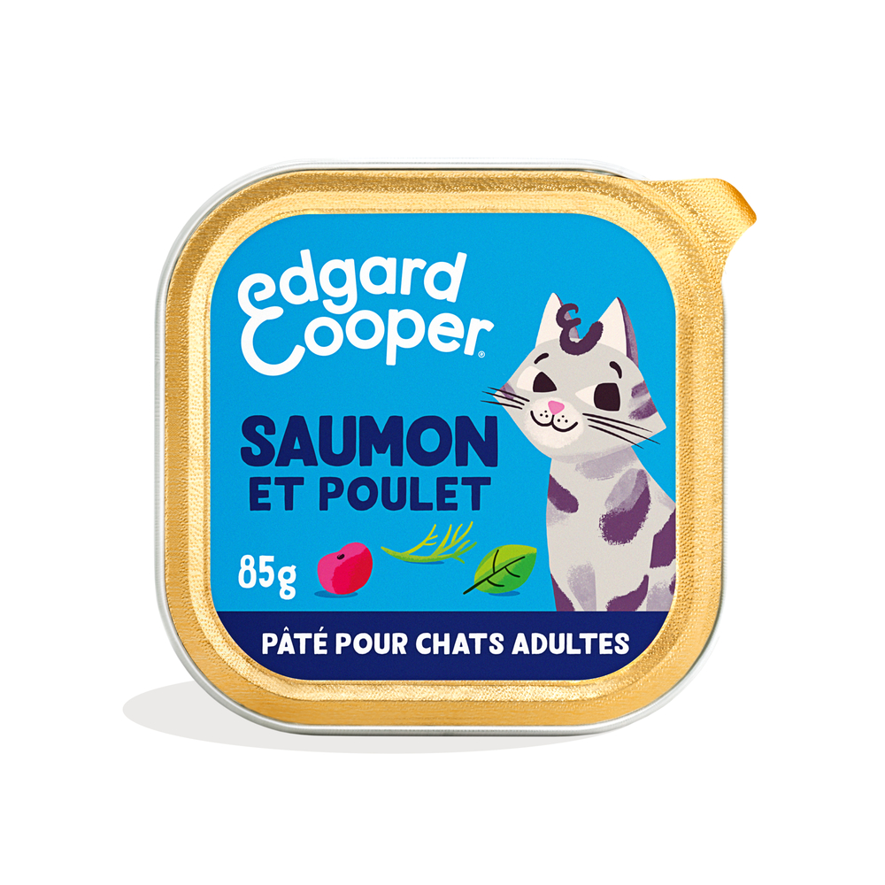Pâté saumon et poulet pour chats adultes 85g