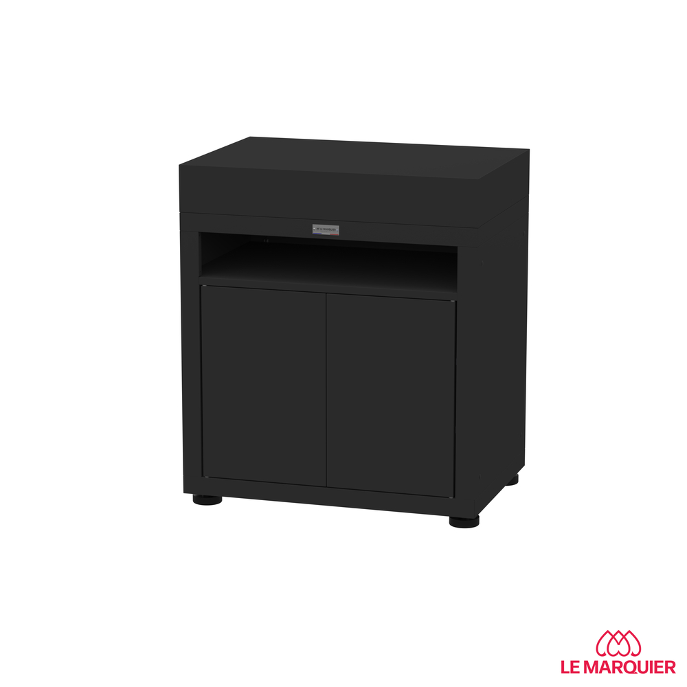 Meuble avec tablette pour cuisine d'extérieur, noir - L.80xl.55xH.92cm