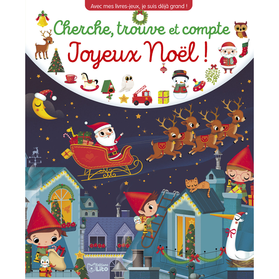 Livre éducatif pour enfant Cherche, trouve et compte Noël