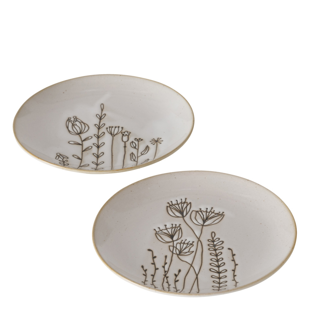 Assiette Bloma D.20cm - fleurs - 2 modèles différents