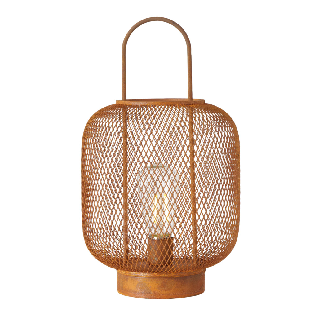 Lampe à poser Rumea en fer brun rouillé - H.31xD.17cm