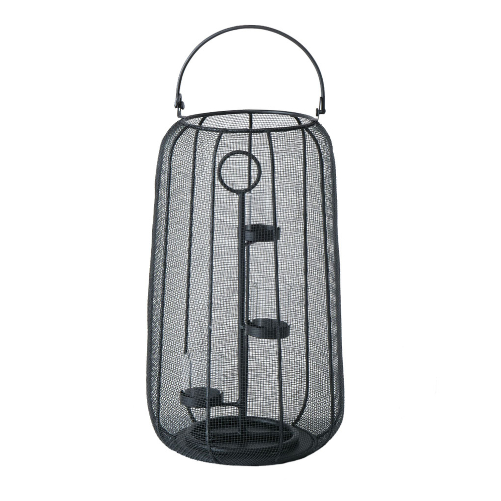 Photophore Vigano en fer noir - H.56cm