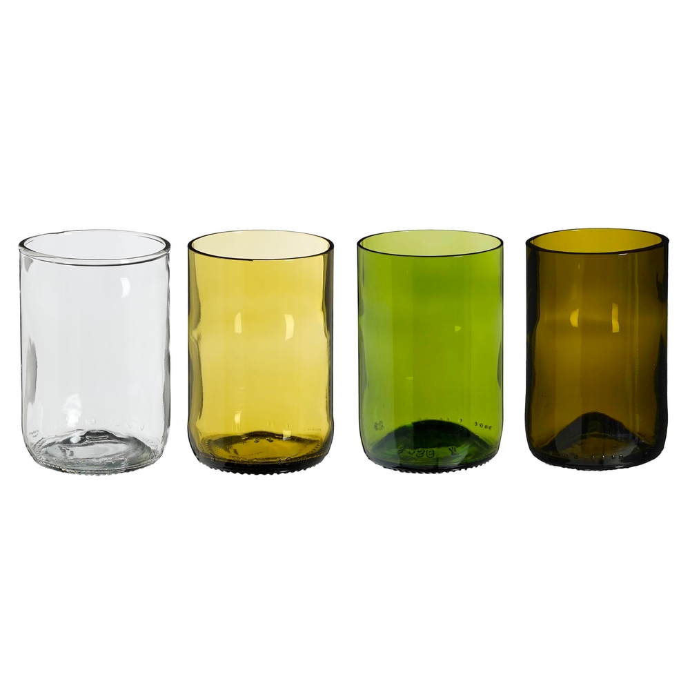 Set de 4 verres - 4 couleurs différentes - H.11xD.7cm