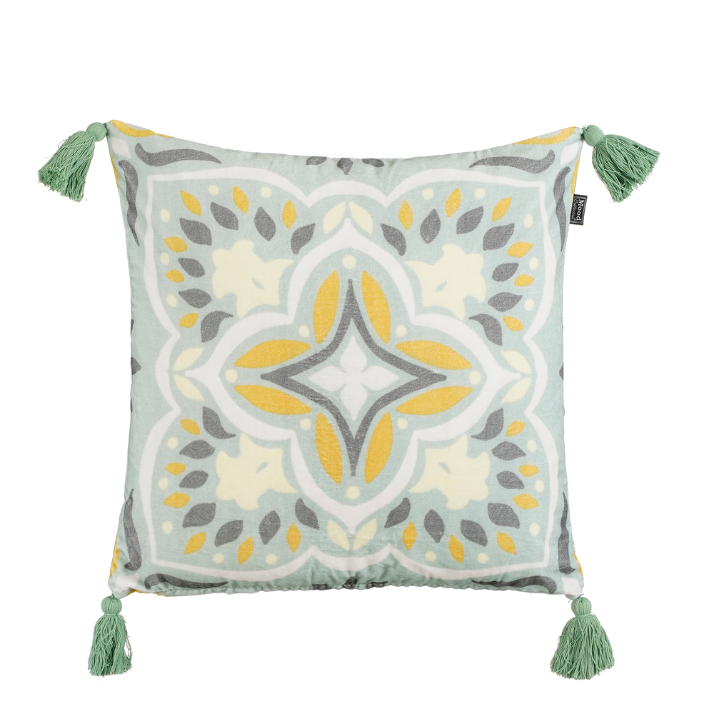 Coussin fleur vert - L.50xl.50xH.10cm