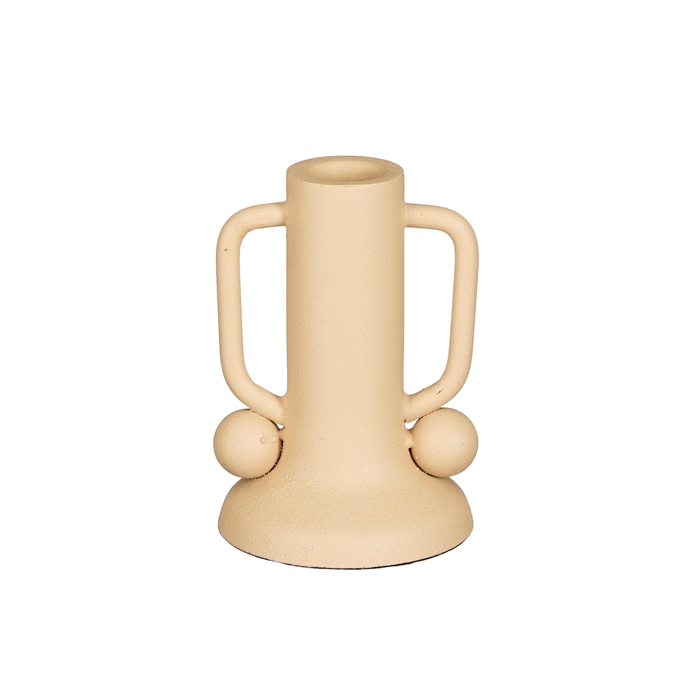 Bougeoir Ula beige - H.12xD.8cm