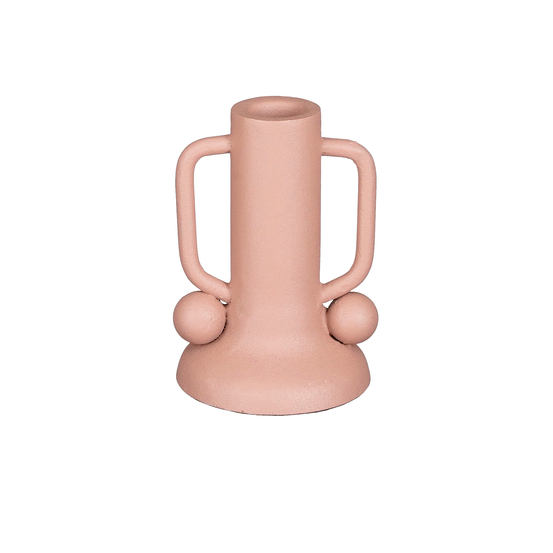 Bougeoir Ula rose - H.12xD.8cm