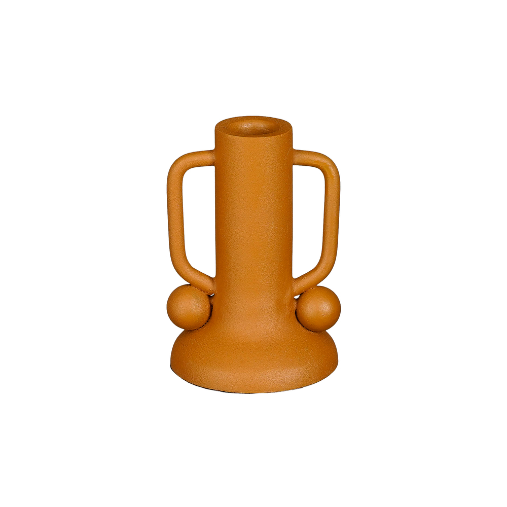 Bougeoir Ula marron clair - H.12xD.8cm