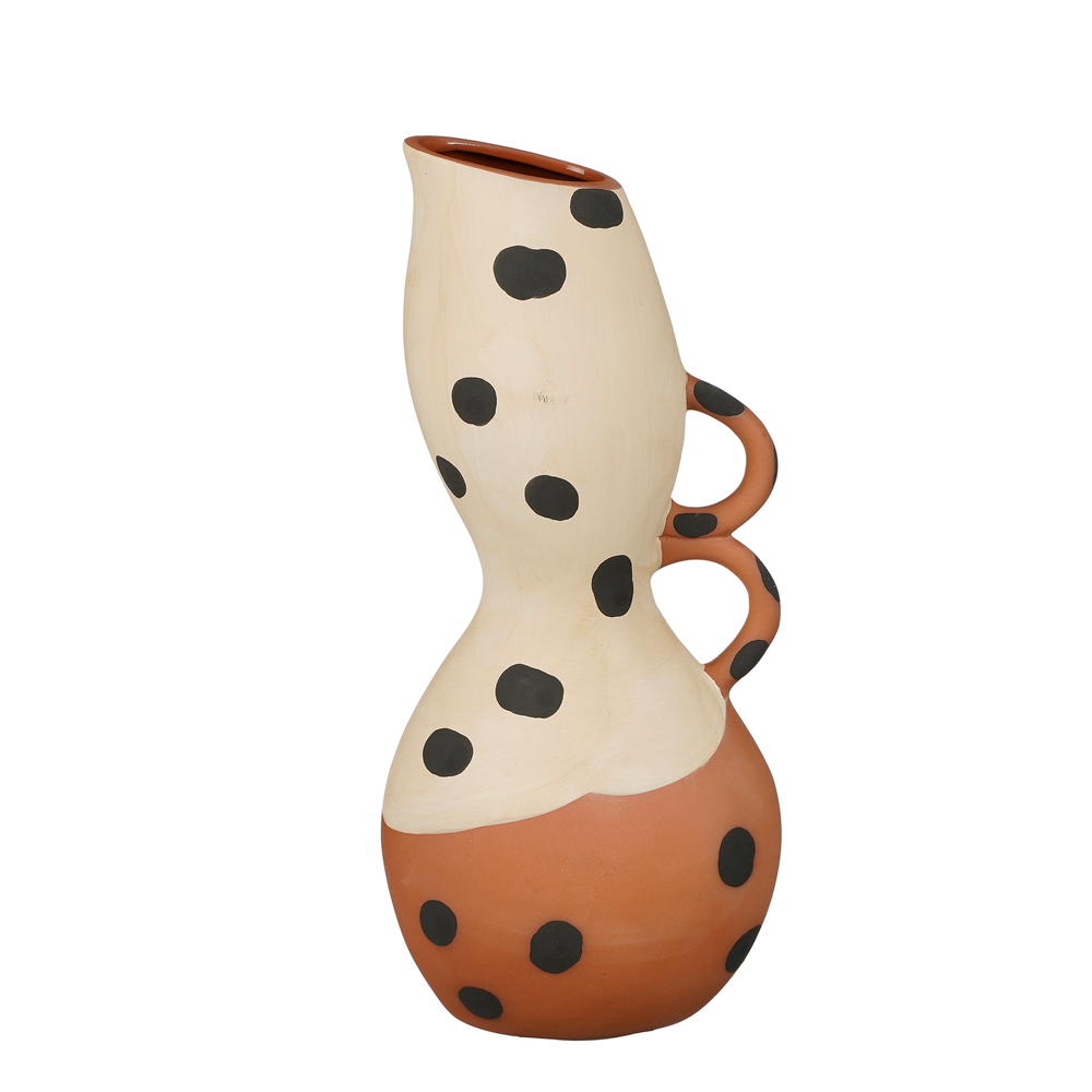 Vase Roku beige - L.12,5xl.8,5xH27,5cm