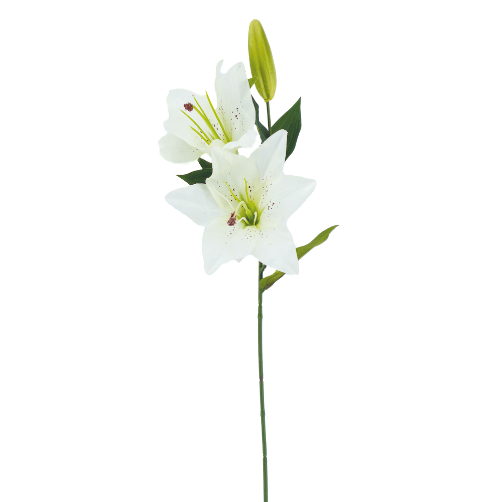 Fleur artificielle tige de lys blanc H.67cm